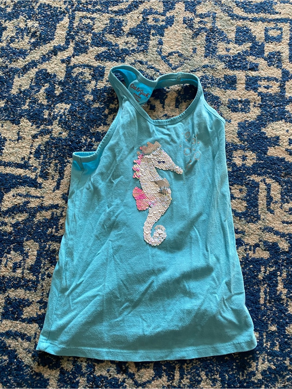 Cat & Jack Girls Seahorse Tank Top